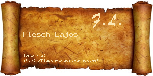 Flesch Lajos névjegykártya